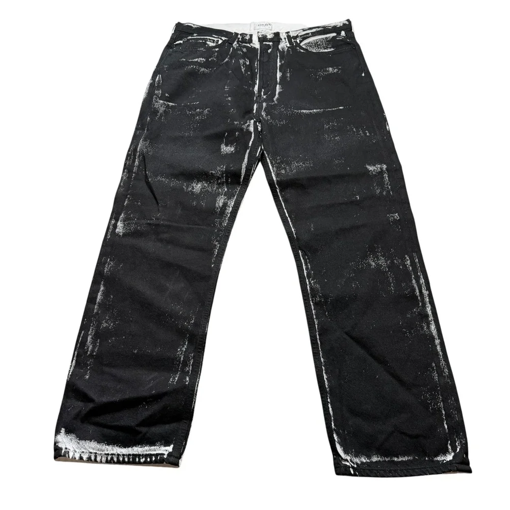 AGOLDE 90's Jeans Black White Painted Wash Straight Leg Men's Size 32